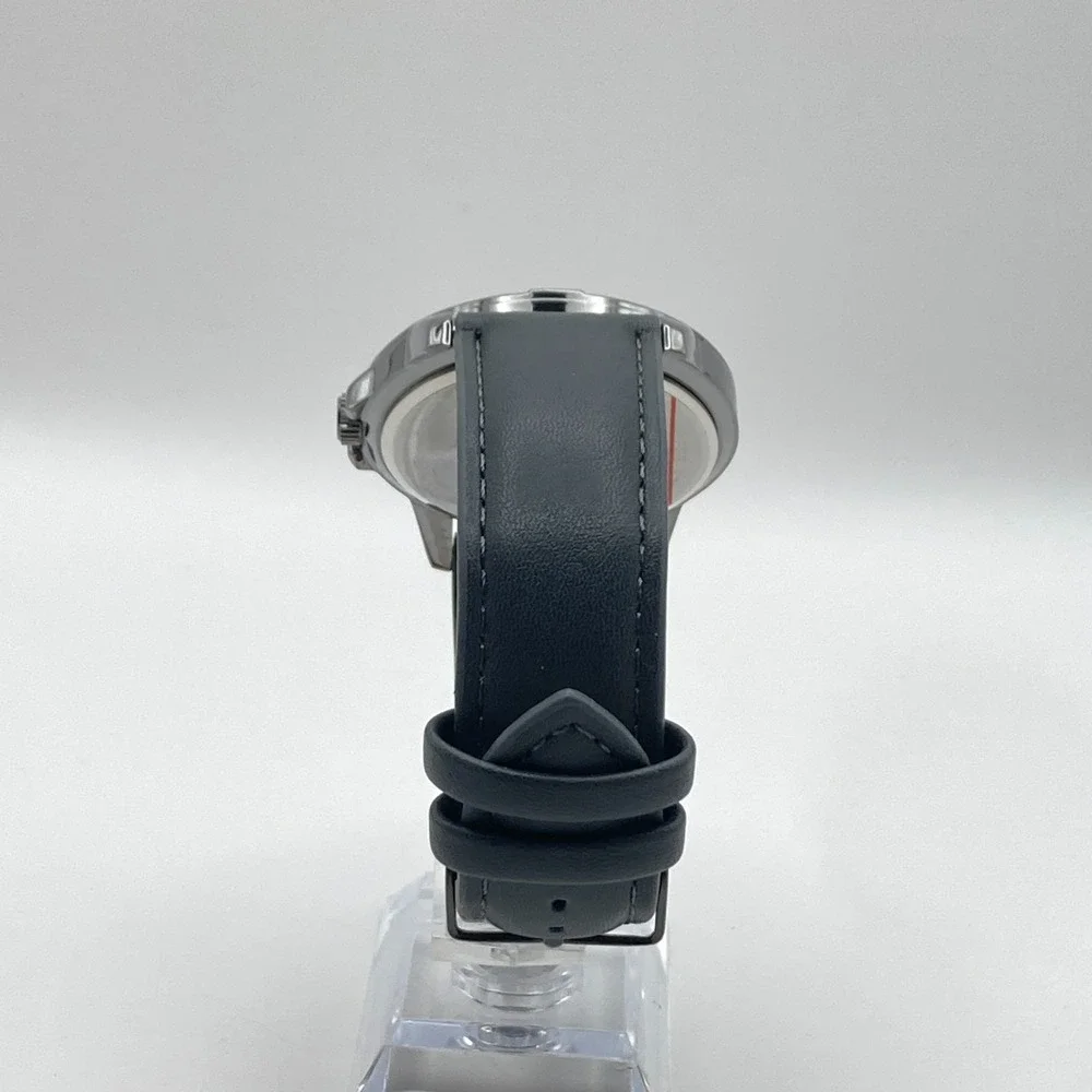 Geoffrey Beene Men's Watch 43mm Black Diamond Gray Band New Battery 10